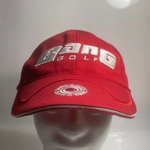 Bang Golf Gear Adjustable Embroidered Strapback Mens Golf Cap Red 100% Cotton